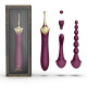 Вагінально-кліторальний вібратор Zalo — Bess 2 Velvet Purple, мультифункціональний із насадками-1
