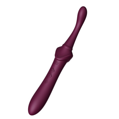Вагінально-кліторальний вібратор Zalo — Bess 2 Velvet Purple, мультифункціональний із насадками