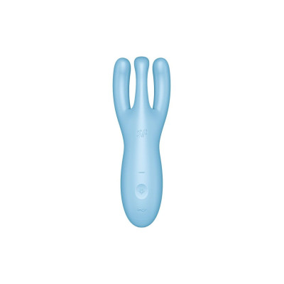 Кліторальний смарт вібратор Satisfyer Threesome 4 Blue з трьома пальчиками