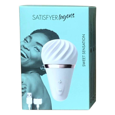 Кліторальний стимулятор спіннатор-морозиво Satisfyer Lay-On - Little Wand Silver