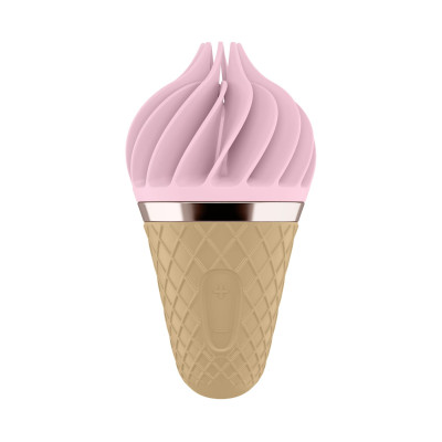 Кліторальний стимулятор спіннатор-морозиво Satisfyer Lay-On - Sweet Treat Pink/Brown