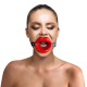 Кляп розширювач в формі губ Art of Sex - Gag Lips, натуральна шкіра-1