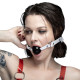 Кляп силіконовий Feral Feelings Silicon Ball Gag White/Black, білий ремінець, чорна кулька-1