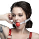 Кляп силіконовий Feral Feelings Silicon Ball Gag White/Red, білий ремінець, червона кулька-1