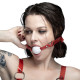 Кляп силіконовий Feral Feelings Silicon Ball Gag Red/White, червоний ремінець, біла кулька-1