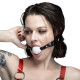Кляп силіконовий Feral Feelings Silicon Ball Gag Black/White, чорний ремінець, біла кулька-1