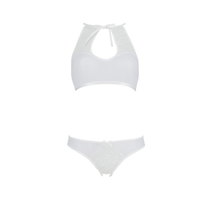 Комплект: бра, трусики з ажурним декором та відкритим кроком Ursula Set white XXL/XXXL — Passion Комплект: бра, трусики з ажурним декором та відкритим кроком Ursula Set white XXL/XXXL — Passion