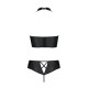 Комплект з еко-шкіри Nancy Bikini black S/M - Passion, бра та трусики з імітацією шнурівки-5