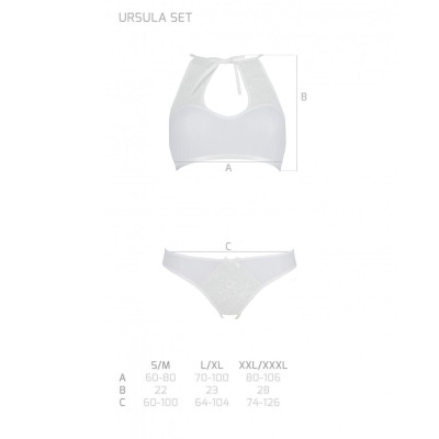 Комплект: бра, трусики з ажурним декором та відкритим кроком Ursula Set white XXL/XXXL — Passion Комплект: бра, трусики з ажурним декором та відкритим кроком Ursula Set white XXL/XXXL — Passion