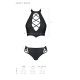 Комплект з еко-шкіри Nancy Bikini black S/M - Passion, бра та трусики з імітацією шнурівки-6