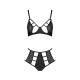 Комплект білизни Passion TASMINA SET S/M black, ліф, високі трусики з корсетом ззаду-2