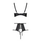 Комплект білизни Passion TASMINA SET S/M black, ліф, високі трусики з корсетом ззаду-3