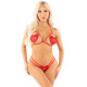 Комплект Leg Avenue Open Cup Bra and Pearl String One Size, Red-1
