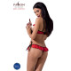 Комплект білизни CHERRY SET OpenBra red XXL/XXXL - Passion Exclusive: відкритий ліф, трусики-спіднич-1