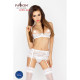 Комплект білизни OFELIA SET OpenBra white S/M - Passion: стрінги, відкритий ліф, широкий пояс-1