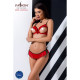 Комплект білизни CHERRY SET OpenBra red XXL/XXXL - Passion Exclusive: відкритий ліф, трусики-спіднич-2