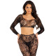 Комплект Leg Avenue Crop top & footless tights Black One Size-2
