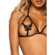 Комплект Leg Avenue Open cup bra and pearl panty Black-3