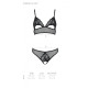 Комплект: бралет з ажурним ліфом та відкритими трусиками Christa Set with Open Bra black L/XL — Pass-4