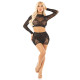 Комплект Leg Avenue Rhinestone Crop Top and Mini Skirt One Size, Black-3