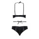 Комплект белья NAVEL SET black S/M - Passion Exclusive: трусики и лиф с элементами под латекс-5