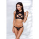 Комплект білизни DEBRA SET black S/M - Passion Exclusive: стрепи: топ з декольте, трусики-2