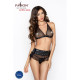 Комплект білизни EXPRESSION SET black XXL/XXXL - Passion: ліф сітчастий, спідничка і стрінги-1