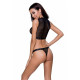 Комплект білизни DEBRA SET black S/M - Passion Exclusive: стрепи: топ з декольте, трусики-1