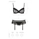 Сексуальний комплект з поясом для панчіх LOVELIA SET black L/XL - Passion-6