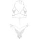 Комплект Leg Avenue Open cup bra and pearl panty White-4