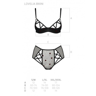 Еротичний комплект з малюнком LOVELIA BIKINI black L/XL - Passion