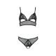 Комплект: бралет з ажурним ліфом та відкритими трусиками Christa Set with Open Bra black XXL/XXXL —-2