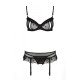 Сексуальний комплект з поясом для панчіх LOVELIA SET black S/M - Passion-4