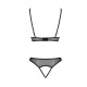 Комплект: бралет з ажурним ліфом та відкритими трусиками Christa Set with Open Bra black XXL/XXXL —-3