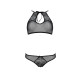 Комплект: бра, трусики з ажурним декором та відкритим кроком Ursula Set black L/XL — Passion-2
