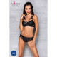 Комплект з еко-шкіри та мережива Loona Set black XXL/XXXL - Passion, бра і трусики-2