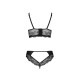 Комплект з еко-шкіри та мережива Loona Set black XXL/XXXL - Passion, бра і трусики-5