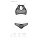 Комплект: бра, трусики з ажурним декором та відкритим кроком Ursula Set black L/XL — Passion-4