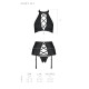 Комплект з еко-шкіри з імітацією шнурівки Nancy Set black L/XL - Passion топ, трусики та пояс для па-4