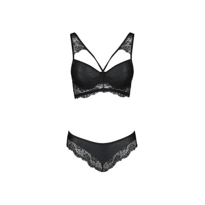 Комплект з еко-шкіри та мережива Loona Set black XXL/XXXL - Passion, бра і трусики Комплект з еко-шкіри та мережива Loona Set black XXL/XXXL - Passion, бра і трусики