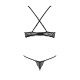 Комплект білизни QUENTRIS BIKINI black S/M - Passion Exclusive, стрінги і напіввідкритий ліф-5