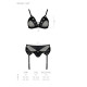 Комплект білизни Passion NESSY SET S/M black, бюстгальтер, пояс для панчіх, стрінги-4