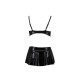 Комплект білизни під латекс DEBY SET black S/M - Passion: ліф, міні-спідничка, стрінги-3