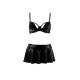 Комплект білизни під латекс DEBY SET black S/M - Passion: ліф, міні-спідничка, стрінги-2