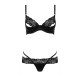 Комплект білизни NORTH SET black L/XL - Passion Exclusive: ліф і трусики з елементами під латекс-4