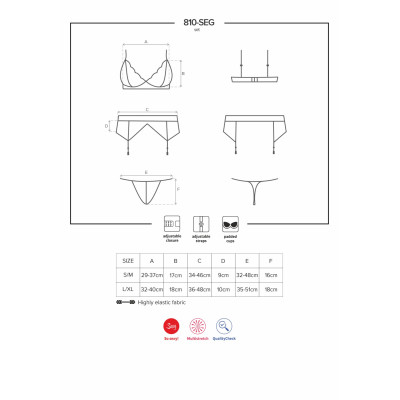 Obsessive 810-SEG-2 3 pcs set white L/XL Obsessive 810-SEG-2 3 pcs set white L/XL
