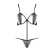 Комплект білизни QUENTRIS BIKINI black XXL/XXXL - Passion Exclusive, стрінги і напіввідкритий ліф-4