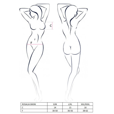 Комплект білизни ROSALIA BIKINI red XXL/XXXL - Passion: відкритий ліф і стрінги
