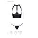 Комплект білизни з відкритими грудьми Passion GENEVIA SET WITH OPEN BRA L/XL black, корсет, стрінги-4