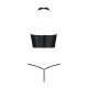Комплект білизни з відкритими грудьми Passion GENEVIA SET WITH OPEN BRA L/XL black, корсет, стрінги-3